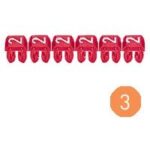Repère CAB 3 - chiffre 3 orange - sect. 0,15 à 0,5 mm² (Pack de 1000)  (ref:38103)