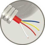 Elflex tube précâblé 16mm + câble de téléphonie SVV rouge 4x0,8mm (100m) (ref:ELFLEX4X0,8R R 100)