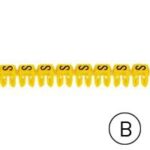 Repère CAB 3 - lettre B noir/jaune - 0,5 à 1,5 mm² (Pack de 300)  (ref:38301)