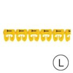 Repère CAB 3 - lettre L noir/jaune - 1,5 à 2,5 mm² (Pack de 300)  (ref:38341)
