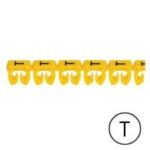 Repère CAB 3 - lettre T noir/jaune - sect. 4 à 6 mm² (Pack de 300)  (ref:38379)