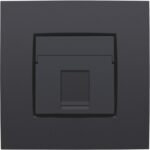 Enjoliveur 1x RJ11 UTP plate, avec porte-étiquette, anthracite (ref:122-65100)