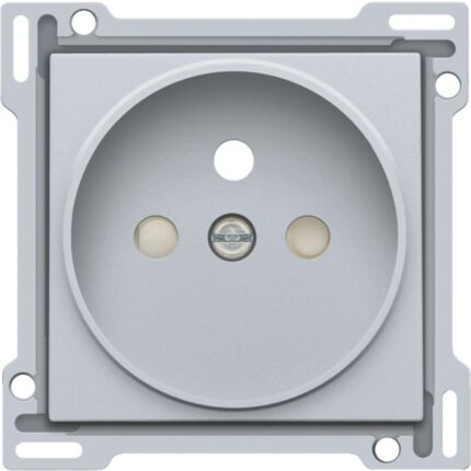 Enjoliveur simple pour prise de courant 2P+A (broche) + sécurité, sterling (ref:121-66101)