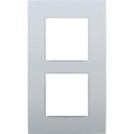 Plaque de recouvrement (60mm) double vertical, sterling (ref:121-76200)