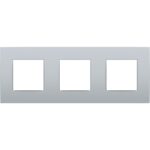 Plaque de recouvrement (71mm) triple horizontal, sterling (ref:121-76700)