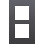 Plaque de recouvrement (60mm) double vertical, anthracite (ref:122-76200)