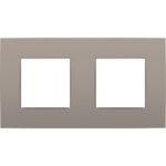 Plaque de recouvrement (71mm) double horizontal, bronze (ref:123-76800)