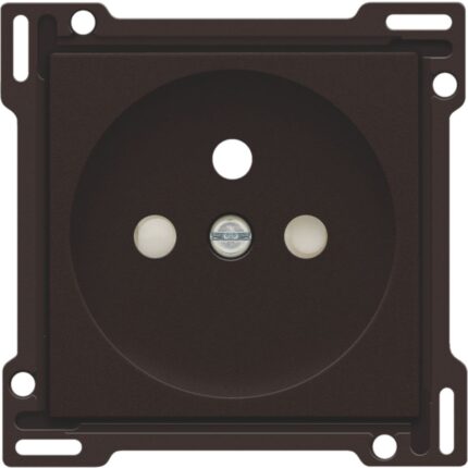 Enjoliveur simple pour prise de courant avec 2P+A (broche) + sécurité, brun (ref:124-66601)