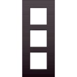 Plaque de recouvrement (60mm) triple vertical, brun (ref:124-76300)
