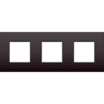 Plaque de recouvrement (71mm) triple horizontal, brun (ref:124-76700)