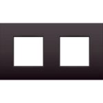 Plaque de recouvrement (71mm) double horizontal, brun (ref:124-76800)