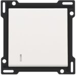 Manette avec voyant pour bouton poussoir, BLANC steel (ref:154-60005)