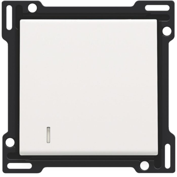 Manette avec voyant pour bouton poussoir, BLANC steel (ref:154-60005) – Image 1