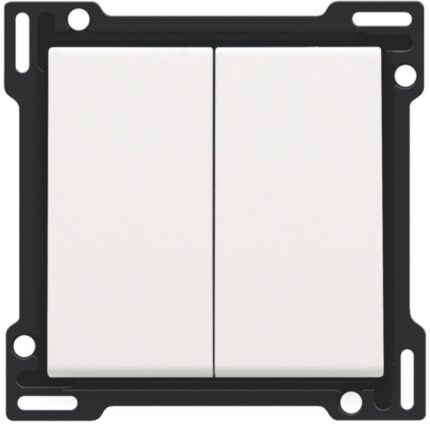 Manette double pour bouton poussoir, BLANC steel (ref:154-61505)