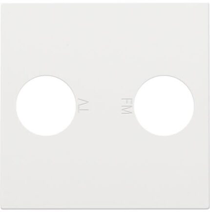 Enjoliveur pour connection coax EDU tv + FM, BLANC steel (ref:154-69702)