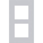 Plaque de recouvrement (60mm) double vertical, gris alu (ref:155-76200)