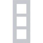 Plaque de recouvrement (60mm) triple vertical, gris alu (ref:155-76300)