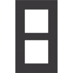 Plaque de recouvrement (60mm) double vertical, alu noir (ref:158-76200)