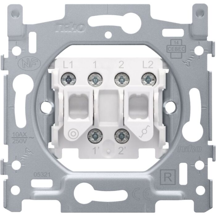 Interrupteur va-et-vient + bouton poussoir 10A 250V AC, NO (ref:170-05600) – Image 1