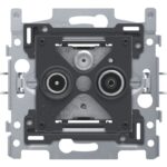 Socle connexion coax 2x simple masculin tv + satellite (ref:170-09550)