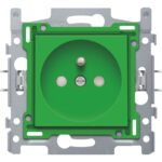 Prise de courant avec broche de terre et sécurité d'enfants, vert (ref:197-66600)