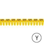 Repère CAB 3 - lettre Y noir/jaune - 0,5 à 1,5 mm² (Pack de 300)  (ref:38324)