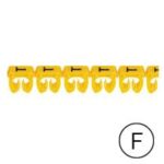 Repère CAB 3 - lettre F noir/jaune - 1,5 à 2,5 mm² (Pack de 300)  (ref:38335)