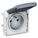 Plexo prise 2p+t a vis 10/16a 250v composable gris (ref:69552)
