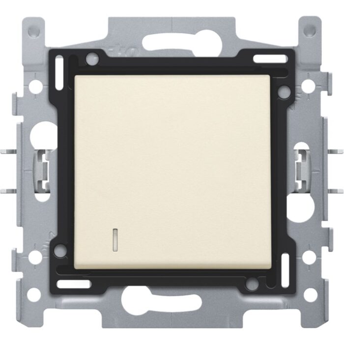 Bouton poussoir avec lentille 10A 250V AC, N.O., avec 3 bornes, crème (ref:100-60000) – Image 1