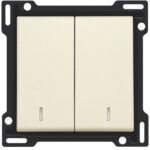 Manette double avec voyant pour bouton poussoir, crème (ref:100-61507)