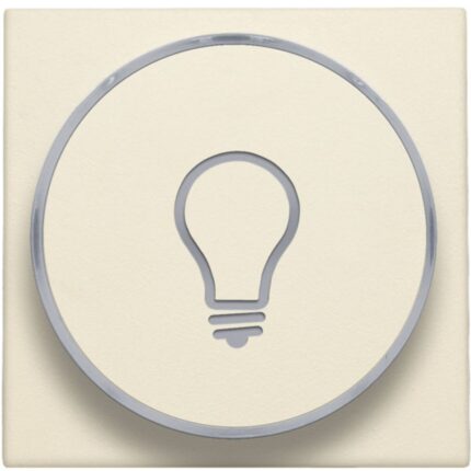 Manette avec anneau translucide et symbole lumière pour poussoir 6A, crème (ref:100-64008)