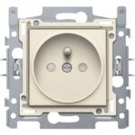 Prise de courant, 2P+A (broche) + sécurité, crème (ref:100-66100)