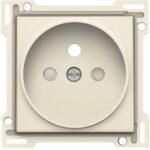 Enjoliveur simple pour prise de courant 2P+A (broche) + sécurité, crème (ref:100-66101)