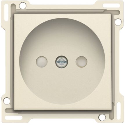 Enjoliveur simple pour prise de courant 2P, crème (ref:100-66501)