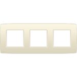 Plaque de recouvrement (71mm) triple horizontal, crème (ref:100-76700)