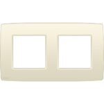 Plaque de recouvrement (71mm) double horizontal, crème (ref:100-76800)