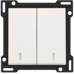 Manette double avec voyant pour bouton poussoir, blanc (ref:101-61507)