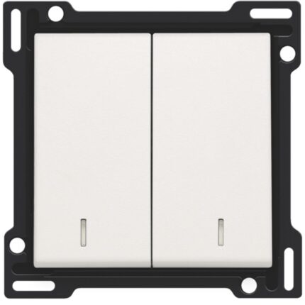 Manette double avec voyant pour bouton poussoir, blanc (ref:101-61507)
