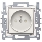 Prise de courant , 2P+A (broche) + sécurité, blanc (ref:101-66100)