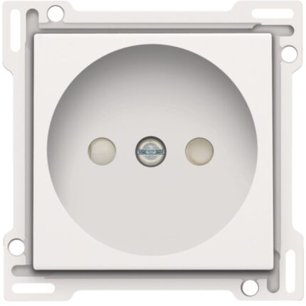 Enjoliveur simple pour prise de courant 2P, blanc (ref:101-66501)
