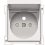 Enjoliveur avec clapet pour prise de courant 2P+A (broche)+sécurité, blanc (ref:101-66603)