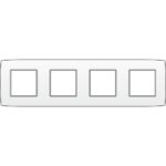 Plaque de recouvrement (71mm) quadruple horizontal, blanc (ref:101-76400)