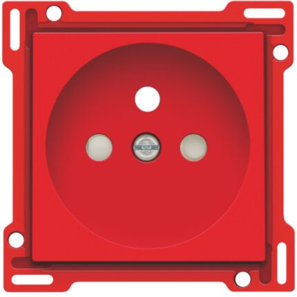 Enjoliveur pour prise de courant 2P+A (broche) + sécurité, rouge (ref:199-66606)