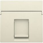 Enjoliveur 1x RJ11 UTP plate, avec porte-étiquette, crème (ref:100-65100)