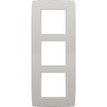 Plaque de recouvrement (60mm) triple vertical, gris clair (ref:102-76300)