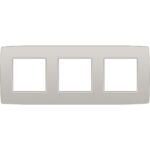 Plaque de recouvrement (71mm) triple horizontal, gris clair (ref:102-76700)