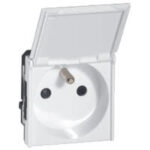 Mosaic prise 2P+T à volet 10/16A 250V 2 mod. Blanc (ref:77119)