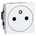 Mosaic prise 2P+T affleurement 10/16A 250V 2 mod. Blanc (ref:77132)