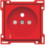 Enjoliveur pour prise de courant avec indication de tension, rouge (ref:199-66607)