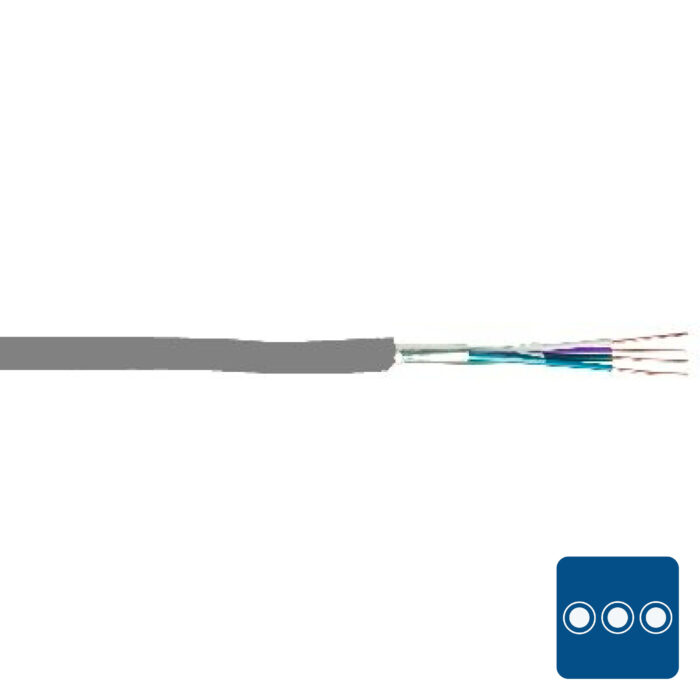 TVVF téléphonie PVC blindé global intérieur 150V F2 gris 4X2X0,8mmm (1000m) (ref:TVVF-4X2X0,8G B 1000) – Image 1